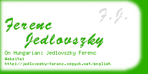 ferenc jedlovszky business card